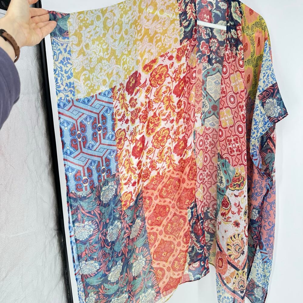 Moss Rose Womens Kimono Cover Up Gauze Cotton Colorful Summer Boho Festival - Picture 6 of 8